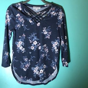 Blue floral long sleeve
